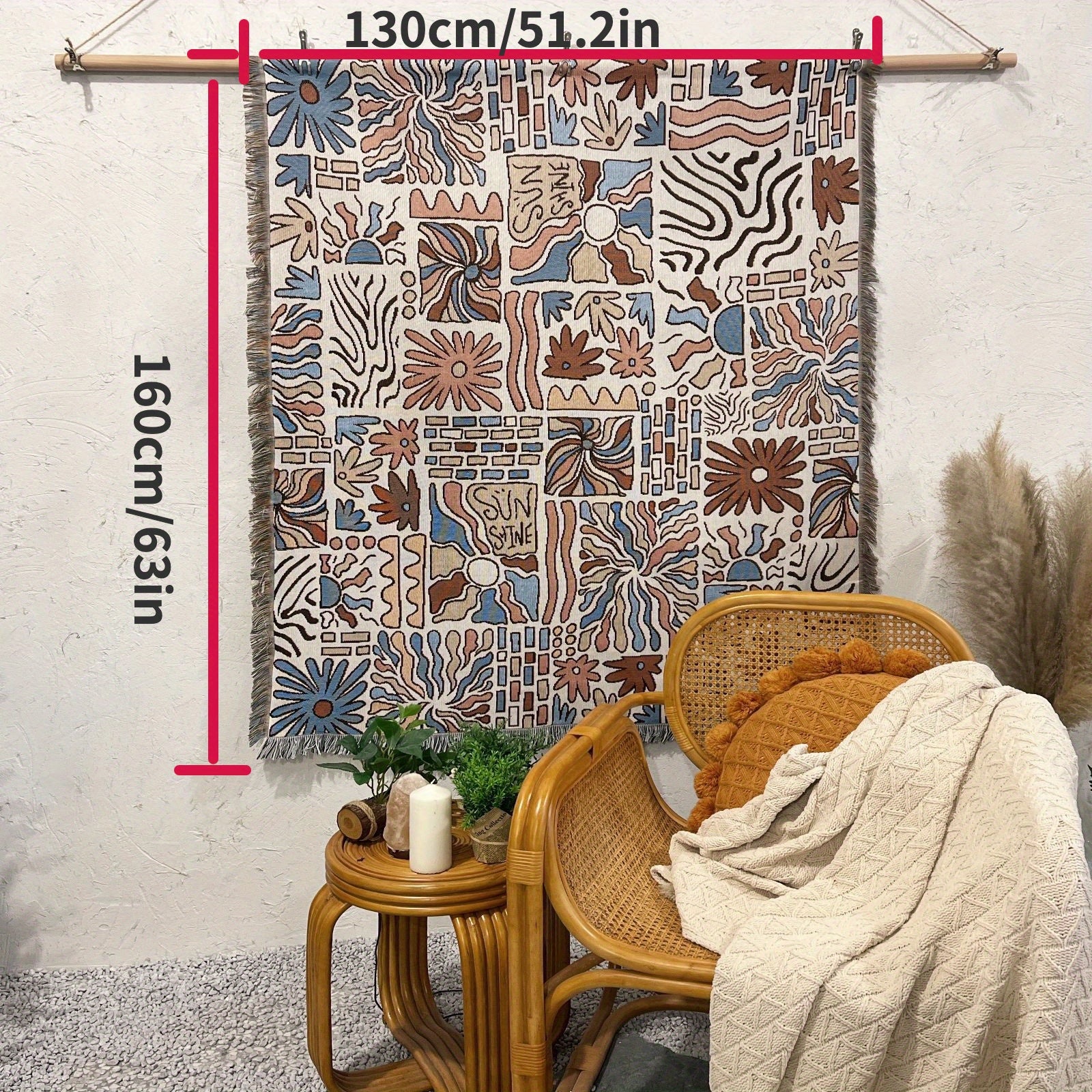 Boho Style Winter Blanket Lightweight Cozy Blanket For Couch Sofa Bed