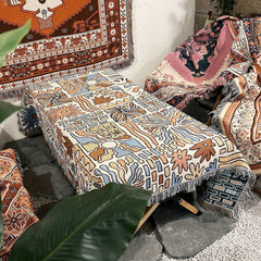 Boho Style Winter Blanket Lightweight Cozy Blanket For Couch Sofa Bed