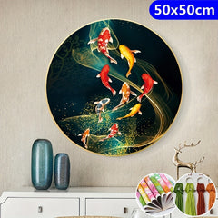 DIY Cross Stitch Kit Lucky Nine Fish Pattern 11CT Embroidery Kit