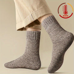 5 Pairs Wool Crew Socks For Men Winter Hiking Soft Warm Casual Socks