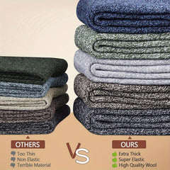 5 Pairs Wool Crew Socks For Men Winter Hiking Soft Warm Casual Socks