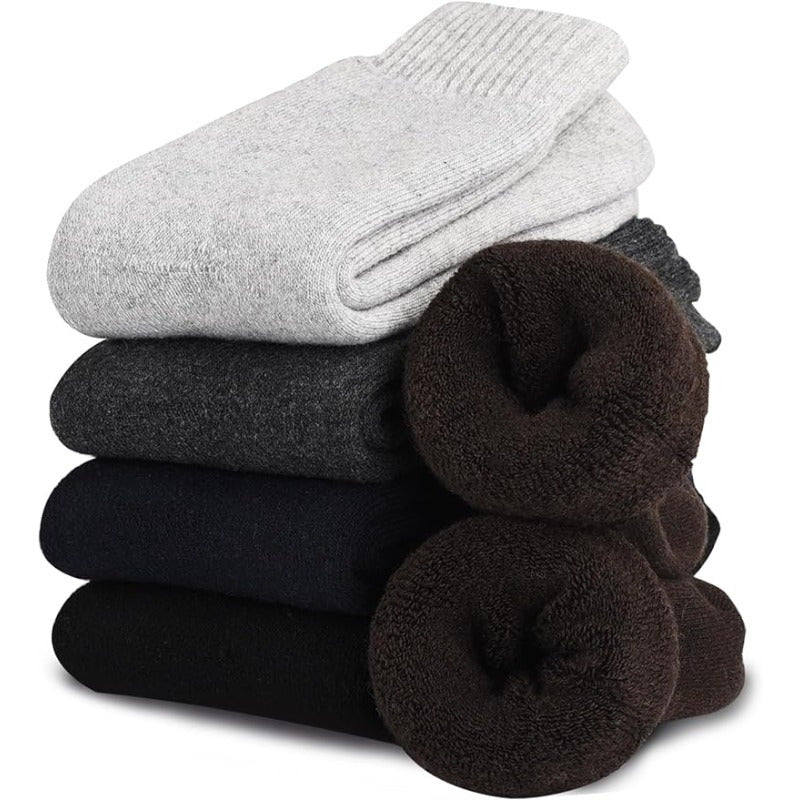 5 Pairs Wool Socks For Men Outdoor Winter Warm Soft Cozy Boot Socks
