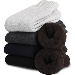 5 Pairs Wool Socks For Men Outdoor Winter Warm Soft Cozy Boot Socks