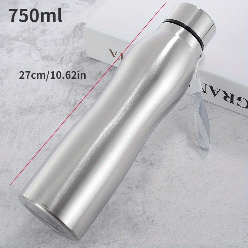 750ml 1000ml Stainless Steel Water Bottle Sports Outdoor Travel Fitness