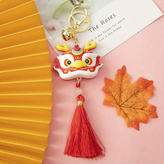Lion Head Keychain Keyring Bag Purse Ornament Year Gift