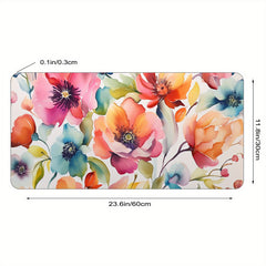 Artistic Watercolor Floral Large Gaming Mouse Pad Non Slip Computer Mat