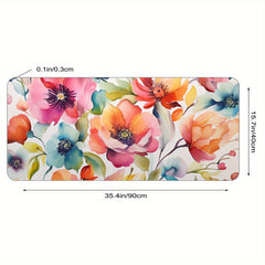 Artistic Watercolor Floral Large Gaming Mouse Pad Non Slip Computer Mat