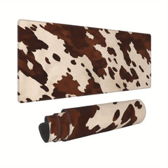 Brown Cowhide Pattern Gaming Mouse Pad Non Slip Computer Mat