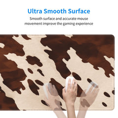 Brown Cowhide Pattern Gaming Mouse Pad Non Slip Computer Mat