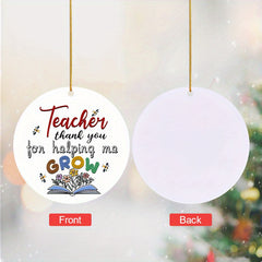 2D Thank You Teacher Acrylic Pendant Golden Rope Decor