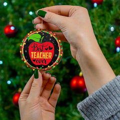 2D Teacher Round Acrylic Pendant Golden Rope Holiday Party Decor