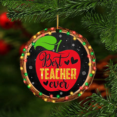 2D Teacher Round Acrylic Pendant Golden Rope Holiday Party Decor