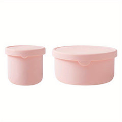 Portable Nonstick Silicone Bowl Set for Camping Picnic, Leakproof Storage Box