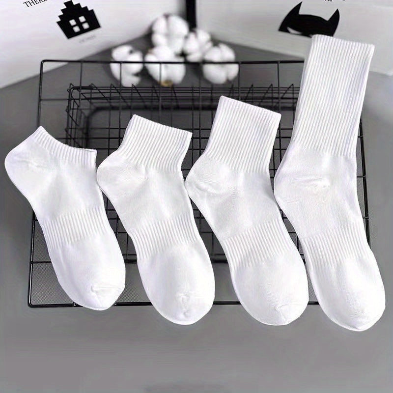 3 Pairs Cotton Ankle Quarter Crew Socks Men Women