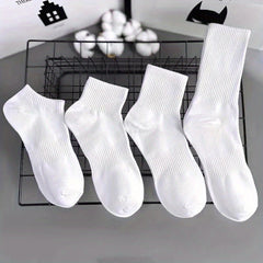 3 Pairs Cotton Ankle Quarter Crew Socks Men Women