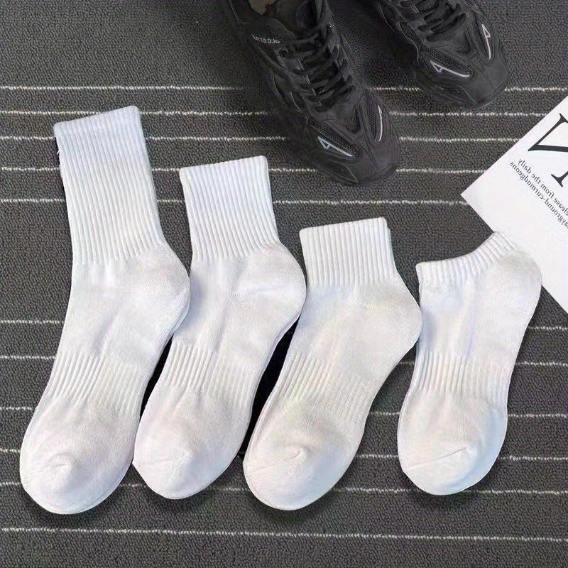 3 Pairs Cotton Ankle Quarter Crew Socks Men Women