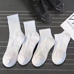 3 Pairs Cotton Ankle Quarter Crew Socks Men Women