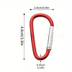 5pcs Aluminum D Ring Buckle Metal Spring Hook For Camping Hiking