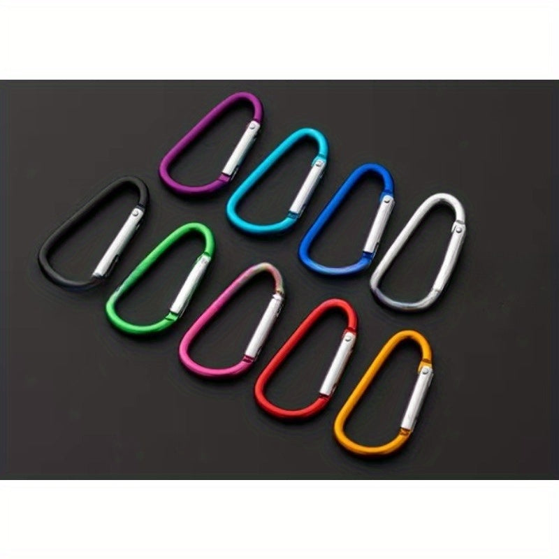 5pcs Aluminum D Ring Buckle Metal Spring Hook For Camping Hiking
