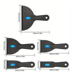 5pcs Basics Plastic Putty Knives 1.5, 5.08cm, 7, 10, 15