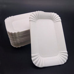 40pcs Rectangular Cake Trays Disposable Paper Plates Kitchen Supplies