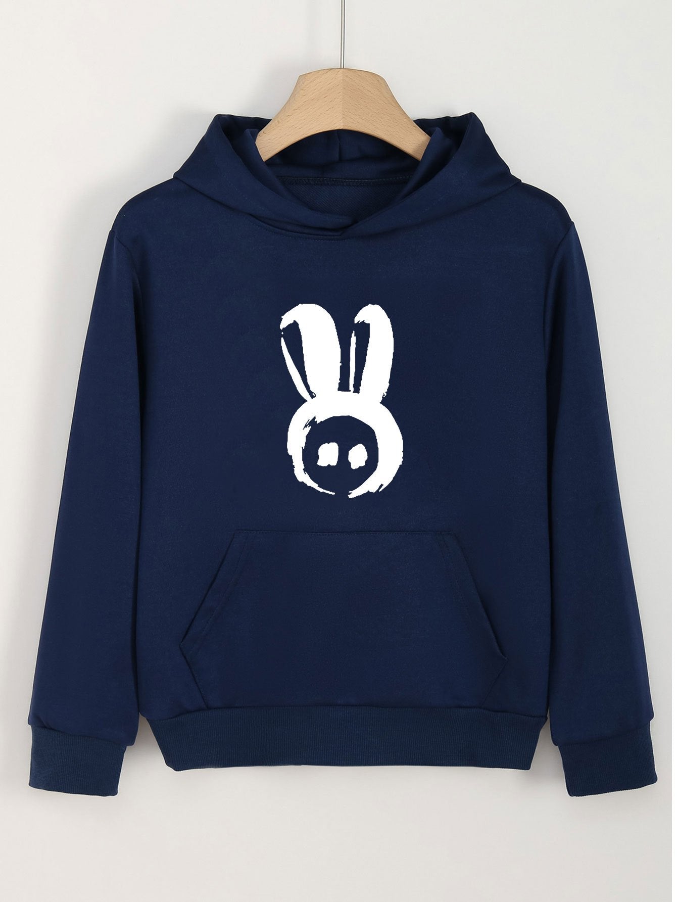 Girls Rabbit Pattern Long Sleeve Hooded Sweatshirt For Girls