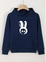 Girls Rabbit Pattern Long Sleeve Hooded Sweatshirt For Girls