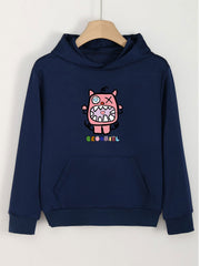 Girls Monster Pastel Hoodies Comfy Hooded Pullover With Pocket