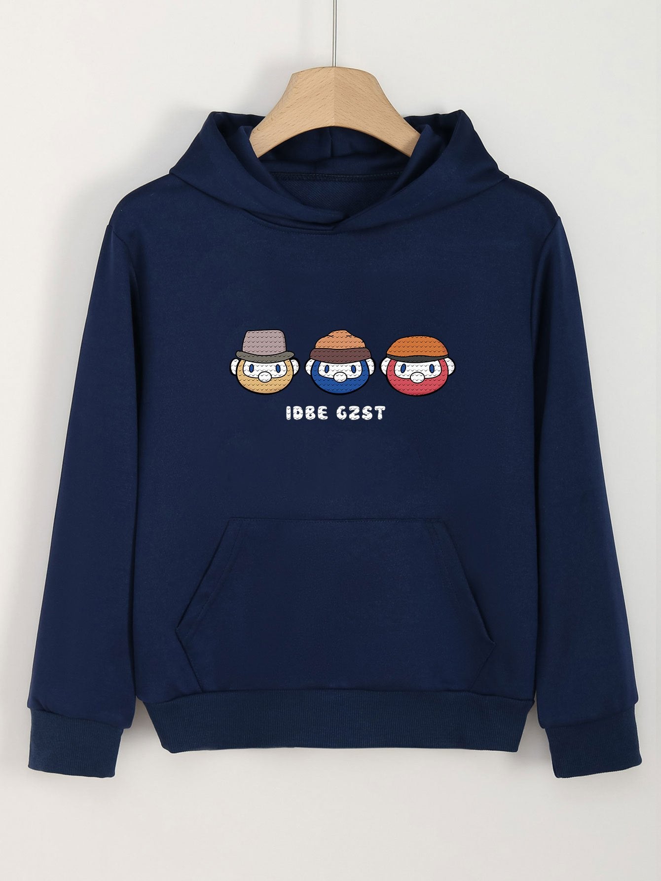 Girls Hooded Sweatshirt Boys Pattern Long Sleeve Pullover