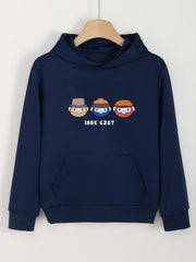 Girls Hooded Sweatshirt Boys Pattern Long Sleeve Pullover