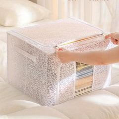 Transparent Wardrobe Organizer Flowers Foldable Storage Box