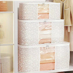 Transparent Wardrobe Organizer Flowers Foldable Storage Box