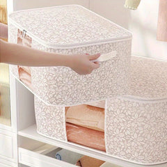Transparent Wardrobe Organizer Flowers Foldable Storage Box