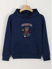 Girls Cartoon Pattern Hooded Sweatshirt Long Sleeve