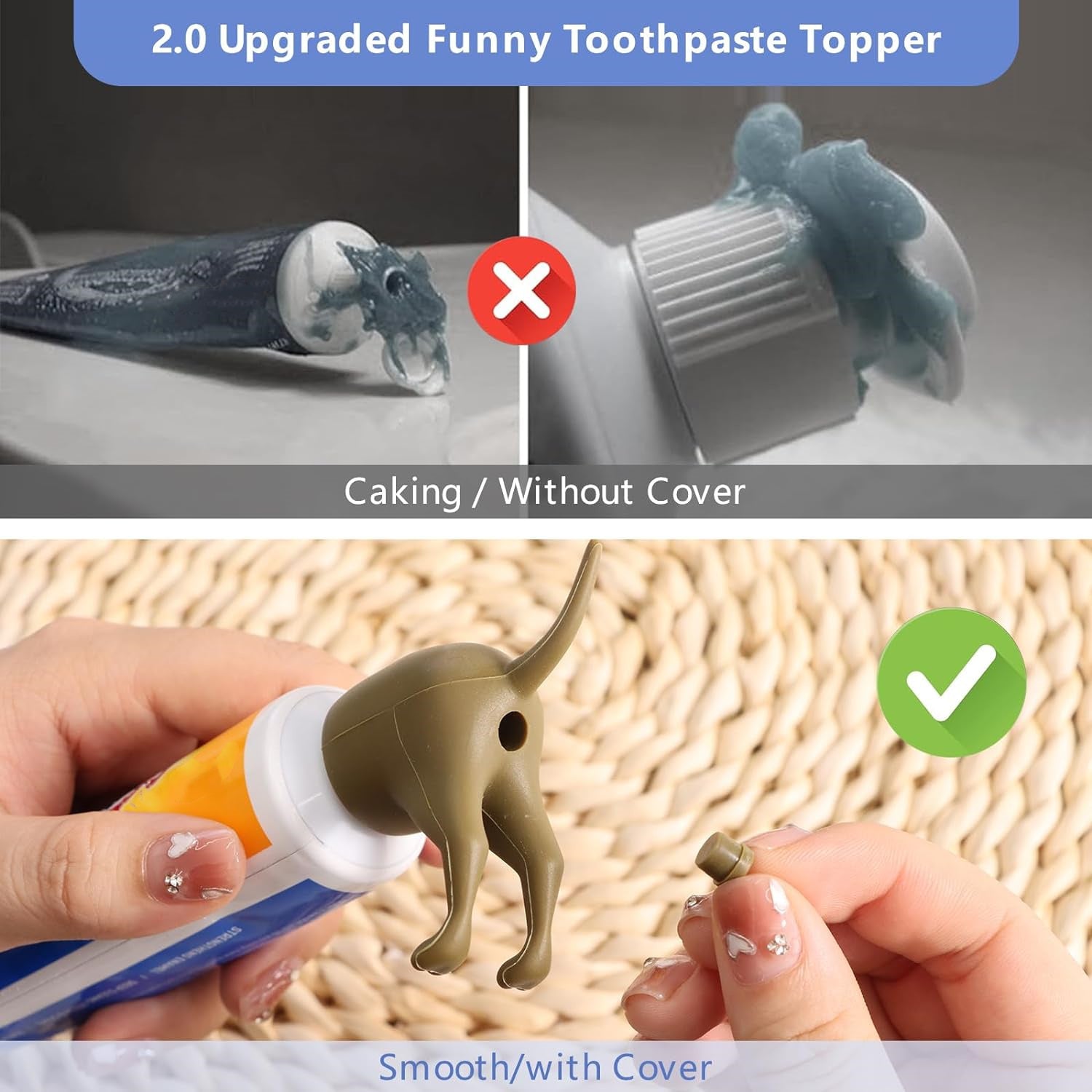 Poop Dog Butt Toothpaste Caps - Toothpaste Salve Holder - Prank Gag Gift