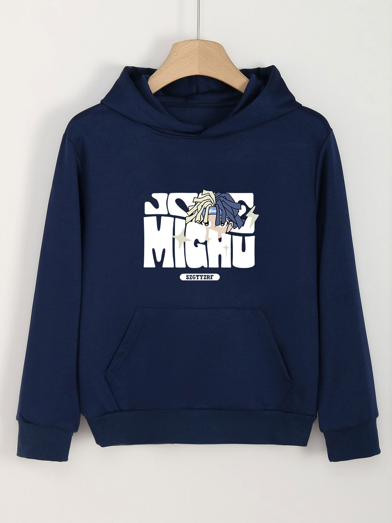 Girls Cartoon Boy Pattern Hooded Sweatshirt