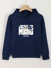 Girls Cartoon Boy Pattern Hooded Sweatshirt