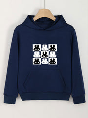 Girls Rabbit Pattern Hooded Sweatshirt Long Sleeve Pullover Sports