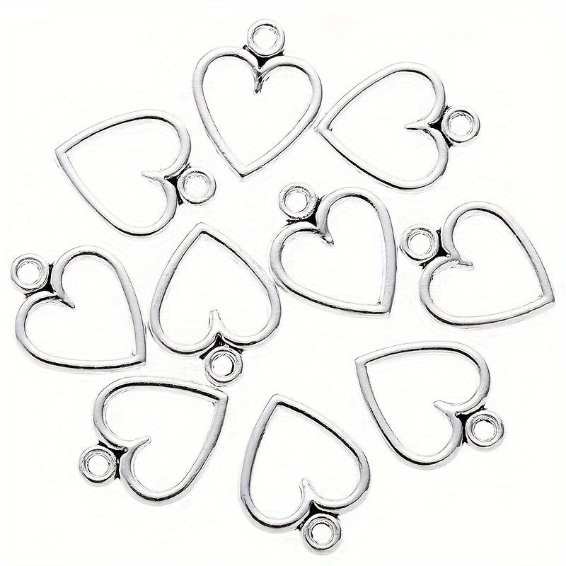 20pcs Alloy Hollow Heart Pendant for Vintage Jewelry Making