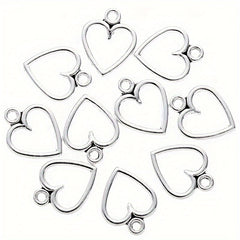 20pcs Alloy Hollow Heart Pendant for Vintage Jewelry Making