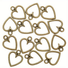 20pcs Alloy Hollow Heart Pendant for Vintage Jewelry Making