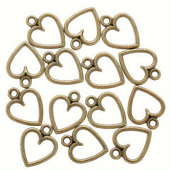 20pcs Alloy Hollow Heart Pendant for Vintage Jewelry Making