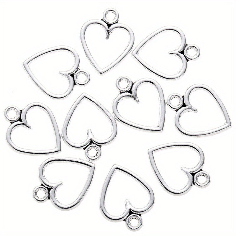 20pcs Alloy Hollow Heart Pendant for Vintage Jewelry Making