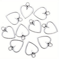 20pcs Alloy Hollow Heart Pendant for Vintage Jewelry Making