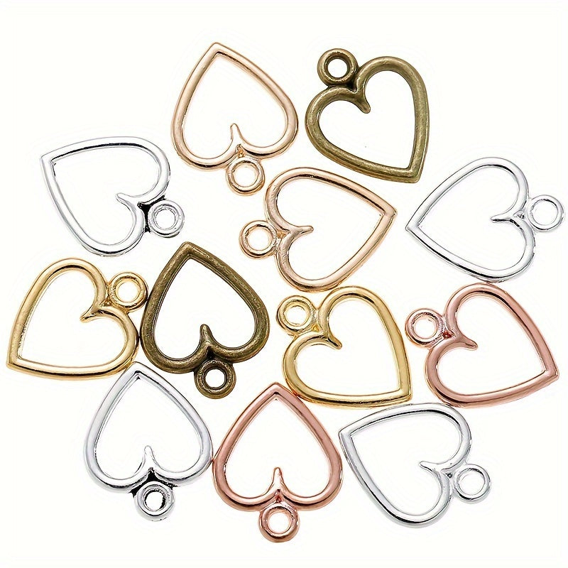 20pcs Alloy Hollow Heart Pendant for Vintage Jewelry Making
