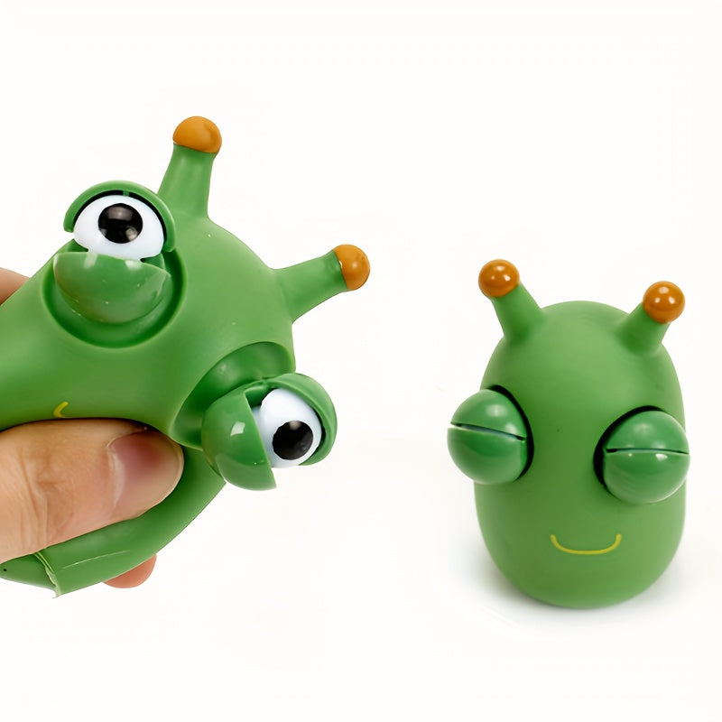 4pcs Grass Worm Pinch Toy Novelty Eye Popping Vegetable Bug Anti Stress