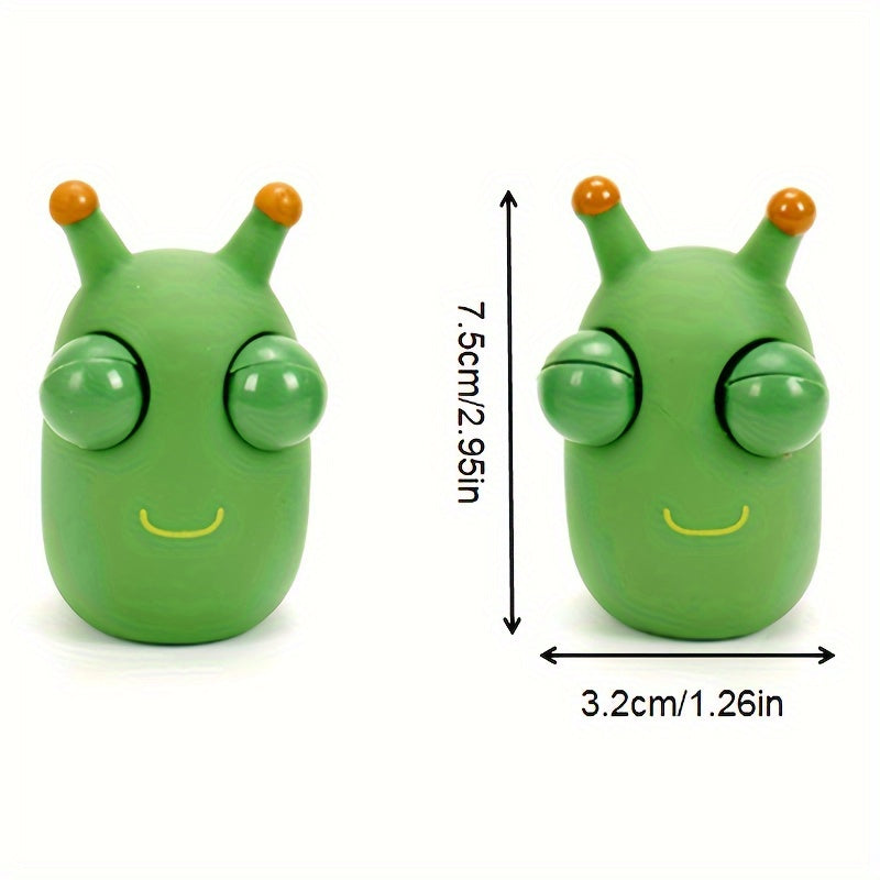 4pcs Grass Worm Pinch Toy Novelty Eye Popping Vegetable Bug Anti Stress