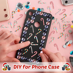 28pcs Rainbow Mini Faux Christmas Candy Cane Decorations DIY Crafts Sticker