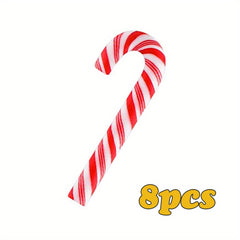 28pcs Rainbow Mini Faux Christmas Candy Cane Decorations DIY Crafts Sticker