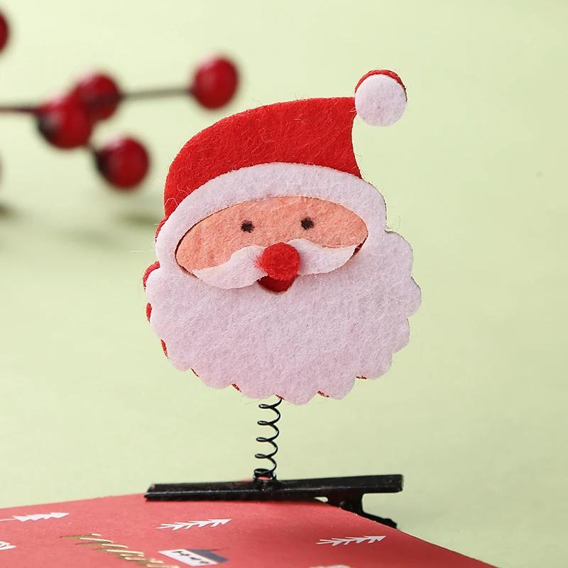 Christmas Decorative Hairpin Elk Santa Claus Snowman Bell Hair Accessories